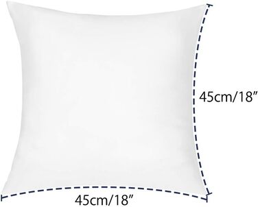 Artscope 4-Piece Cushion Filling Set, 45 x 45 cm Decorative Cushion Inserts, Pillow Inserts, Head Pillows, Sofa Cushions, Decorative Cushions for Living Room, Bedroom, Sofa, Bed, Couch, Outdoor