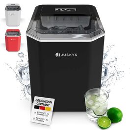 Машина для приготування льоду Juskys IceOracle - швидке приготування коктейльних кубиків (6-13 хв) - компактний пристрій на 12 кг/день - великий контейнер для льоду - чорний колір
