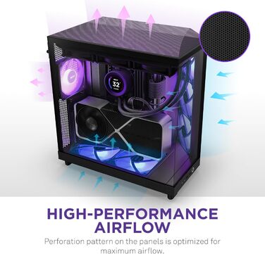 NZXT H6 Flow RGB: Корпус ПК Mid-Tower з двома камерами, чорний