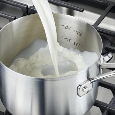 Набір кухонного посуду KitchenAid з нержавіючої сталі, 10 предметів, з полірованою поверхнею (каструля з ручкою 2 літри)