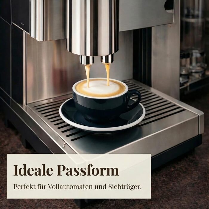 Набір з 6 еспресо-чашок | Хром | Італійський стиль | Dickwandig & Schwer | Еспресо-набір 6 шт. з підставками - подарунковий (200 мл, Чорний та білий)