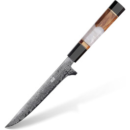 Японський ніж Kiritsuke FINDKING 9 дюймів (5,5 дюймів для філетування), Дамаск, для професійних та домашніх кухарів (серія BLACK-ROSE)