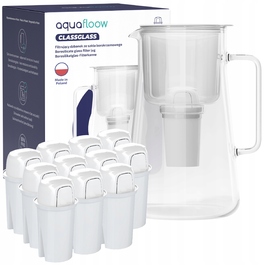 Скляний фільтр-кувшин AquaFloow ClassGlass White + 12 фільтрів Class