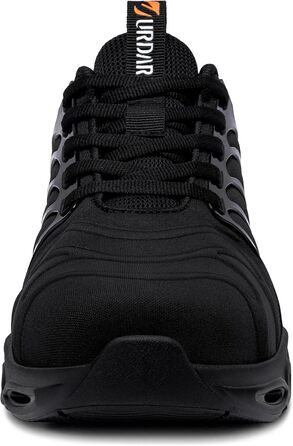 Черевики безпеки LARNMERN для чоловіків: зручні робочі черевики з металевим носком, дихаючі, легкі, антипрокольні, модні. Розміри 36-50 EU (44.5 EU, чорний)