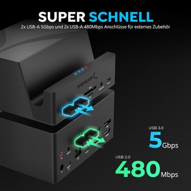 Док-станція для HDD/SSD 2.5/3.5 SATA з USB 3.0 Sabrent (EC-DFLT) - Підтримка 2.5'/3.5' SSD, DisplayLink