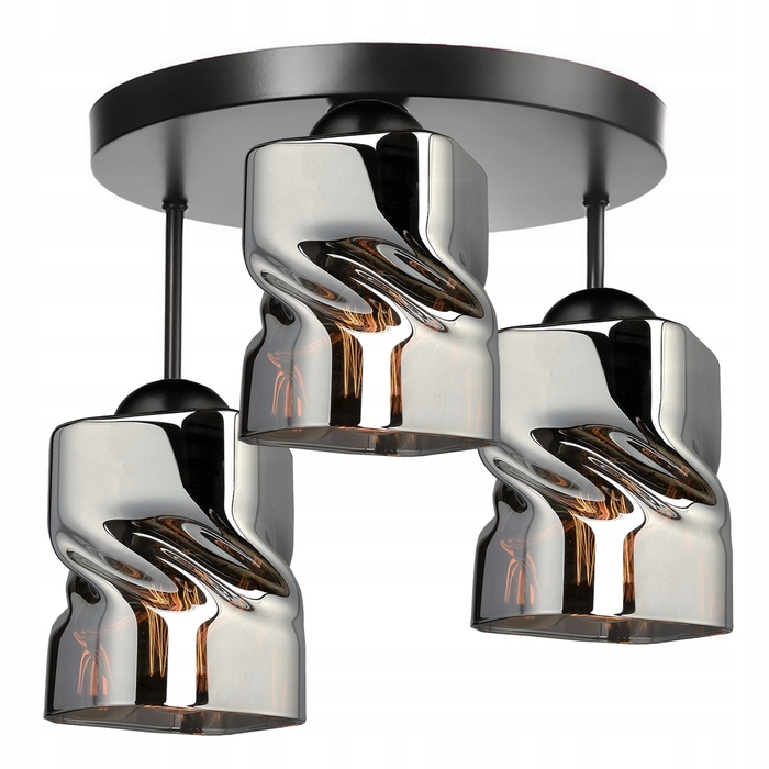 Підвісна люстра LEDLUX чорна, 3 точки освітлення, цоколь E27