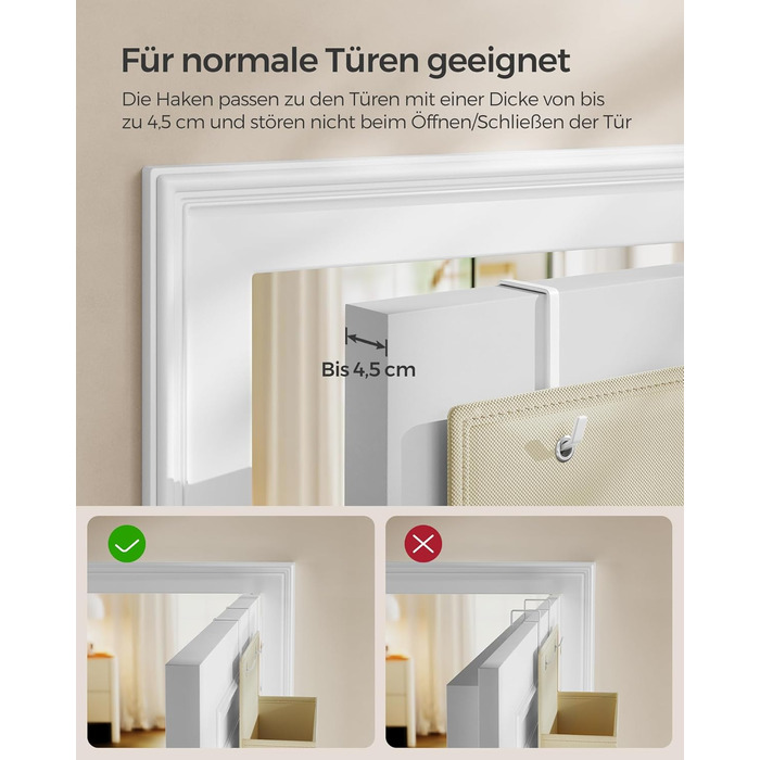 Організатор для шафи SONGMICS з 4 кишенями, настінний, для зберігання, на двері, спальня, вітальня, 2 x 33,5 x 00 см, RDH04G (1, Бежевий)