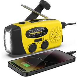 Радіо на сонячній батареї Y-RADIO: Клубне радіо з USB-зарядкою для мобільного телефону, NOAA, радіо погоди для дому та кемпінгу, AM/FM, динамо-ліхтарик, SOS-сигнал, портативне та перезаряджуване