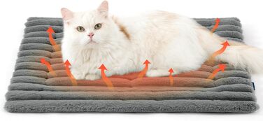 Самогріюча ковдра для котів та собак BEDSURE - 61x46 см. М'яке ліжко для кота, тепла підстилка для собаки. Нековзна основа, підходить для клітки. Сірий колір 61 x 46 см