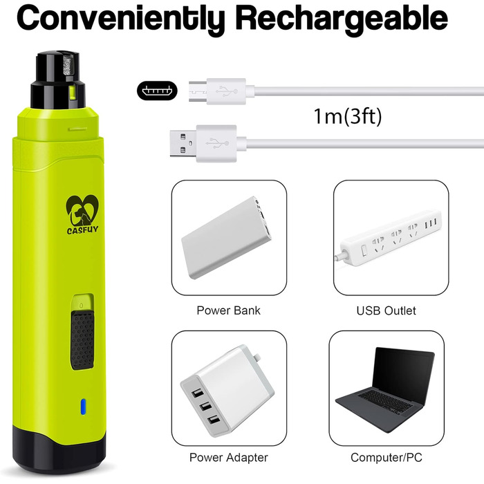 Електричний триммер для собак та котів Casfuy - професійний, 2 швидкості, акумуляторний, для маленьких та середніх порід