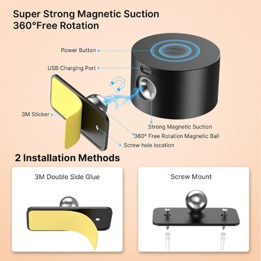 LED настільна лампа настінна з USB-зарядкою, 3 кольори та 3 рівні яскравості, 360° поворот, сенсорне керування, 2 шт. (білий, чорний)