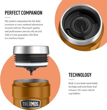 Термос King Reise Thermobecher: термокружка з нержавіючої сталі, 470 мл, 8.3 x 8.3 x 20 см (мідь)