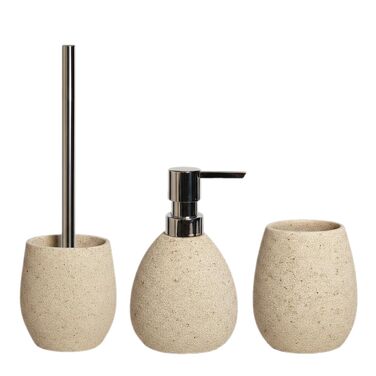 Набір аксесуарів для ванної кімнати бежевого кольору, 3 предмети, сучасний дизайн