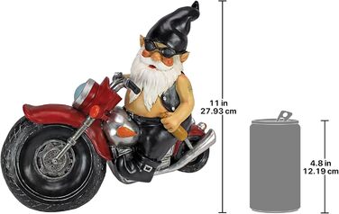 Design Toscano Decorative Figure, Biker with Leather Jacket, Dimensions: 14 x 34.5 x 28 cm