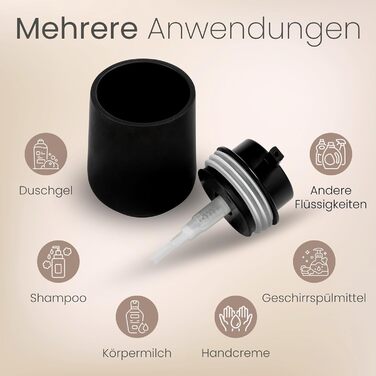 Дозатор мила Cleangang чорного кольору для кухні та ванної кімнати - диспенсер для мила, дезінфікуючого засобу, рідини, кераміка, великий носик