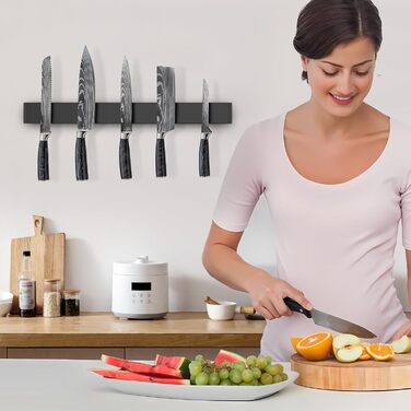 Magnetic Knife Strip 50cm, Stainless Steel Magnetic Knife Holder, Magnetic Knife Holder Screw, Self-Adhesive Magnetic Strip for Knives and Utensils