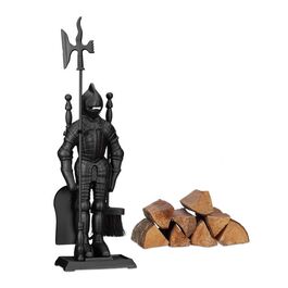 Столові прибори для чавуну для каміна Relaxdays Knight 4 штуки