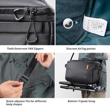 Сумка для камери PGYTECH OneMo Sling – водонепроникна фотосумка на плече для Sony, Canon, Nikon, DJI Mini 4 Pro, DJI Avata 2, DJI Mavic, Stativ, Laptop (Camo, 7L-9L)