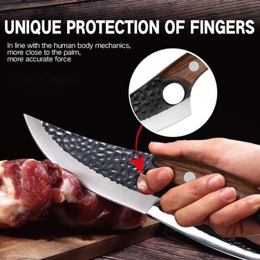 2-Piece Chef Knife Set, Kitchen Knives with Leather Sheath - Hand-Forged Chef Knives, Perfect for Slicing, Japanese Sharp Knife for Home (2 Pieces)