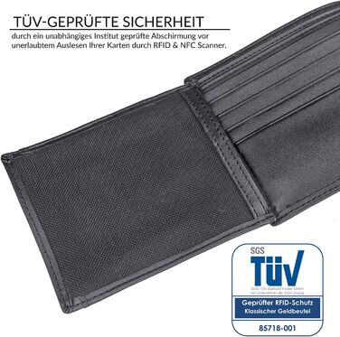 TRAVANDO Wallet for Men - Large, TÜV RFID Certified, Bi-Fold Wallet with 13 Card Slots, Coin Pocket, Oslo Wallet
