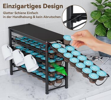 Тримач для капсул кави Dolce Gusto, органайзер на 70 капсул, 5-ярусний металевий ящик з тихими направляючими та антиковзними ніжками