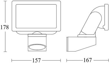Steinel LED Floodlight LS 150 S 240° Motion Sensor, max. 12 m Range, 14.7 W, Swivel, 1375 lm, 4000 K (Without Motion Sensor)