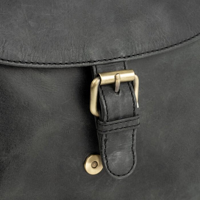 Сумка через плече Berliner Bags Catalina Vintage, шкіряна крос-боді сумка середнього розміру для жінок, темно-сіра з магнітною застібкою