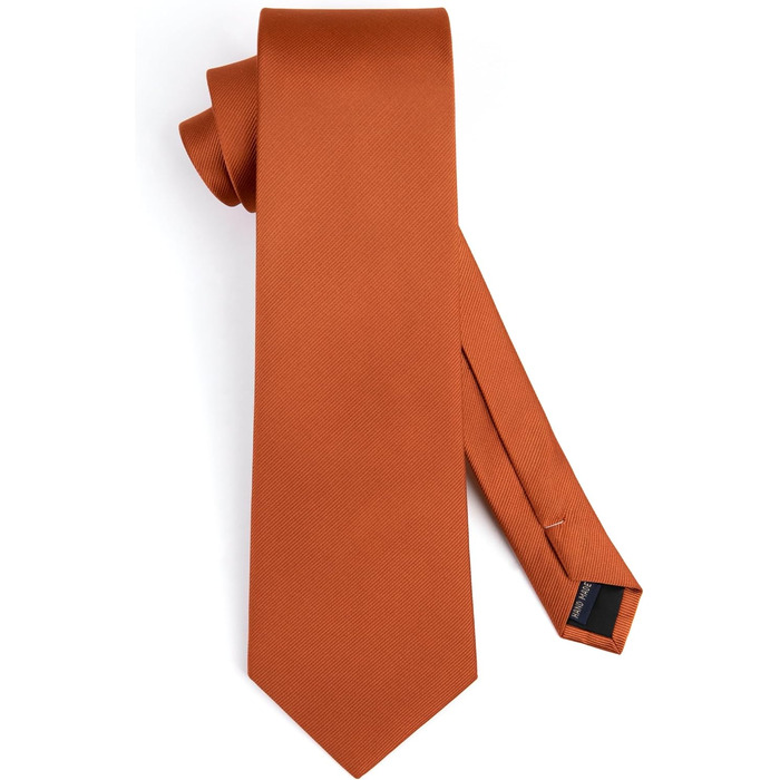 Краватка та нагрудна хустинка Enlision Solide для чоловіків, однотонні, різні кольори (L- Gebranntes Orange)