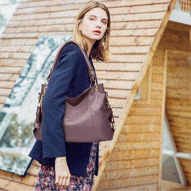 Сумка жіноча NICOLE & DORIS через плече, шкіряна, велика місткість, фіолетова - шопер, дизайнерська сумка з китицею