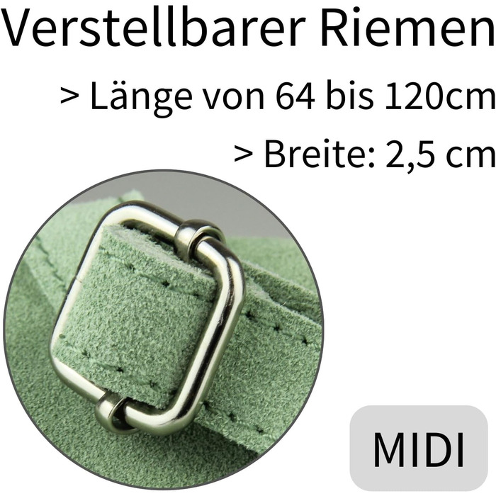 Сумка поясна жіноча Frentree® шкіряна, виготовлена в Італії, крос-боді, через плече, срібний блискавка, велика (Midi срібло бірюза замша)