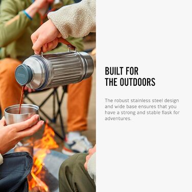 Термос Explorer Flask Duo Black + Blum: вакуумна ізольована фляга з нержавіючої сталі, 2 чашки, 24 години термальна ізоляція