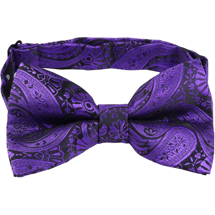 Набір краватки з градієнтом Paisley, кишенькового хустинки та запонок Alizeal (028-Темно-фіолетовий)