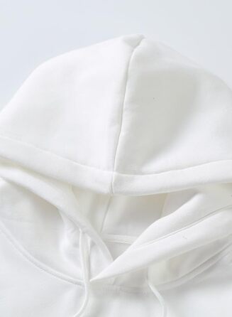 Чоловічий зимовий худі JMIERR білого кольору — теплий бавовняний прогулянковий пуловер з капюшоном та кишенями, розмір L