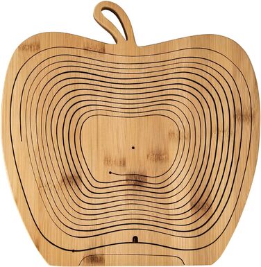 Кошик для фруктів Dimono® з бамбука, складаний, 3 в 1: кошик для фруктів, овочів та підставка під горщик, з дощечкою для нарізання, дизайн 