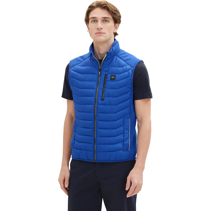 Жилет чоловічий TOM TAILOR Hybrid з коміром, розмір L, колір Hockey Blue