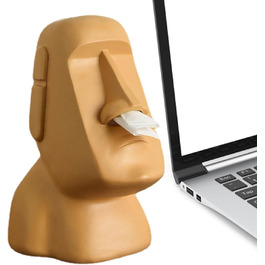Easter Tissue Box Holder | Easter Island - Face Pattern Tissue Box Cover | Unique Toilet Paper Holder for Bathrooms, Bedroom Dressers, Nightstands, Desks, and Tables
