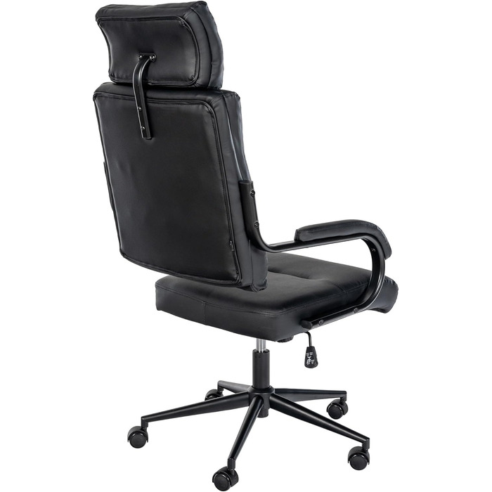 Офісне крісло CLP Campo з штучної шкіри, регульоване по висоті та поворотне, до 135 кг, з підлокітниками, чорний колір