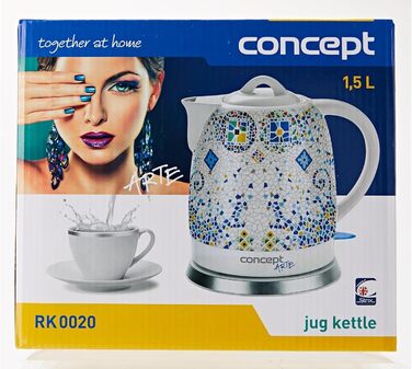 Електричний чайник Concept RK2391, 1.7 л, білий з візерунком