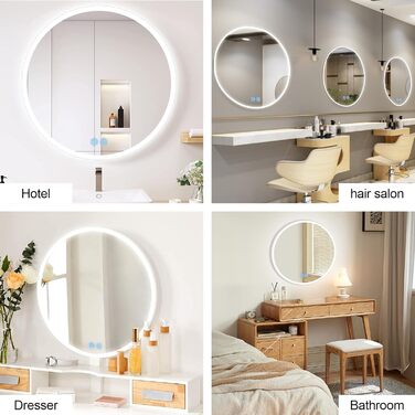 Дзеркало для ванної кімнати з підсвічуванням 80x80 см Fow Halo Simple, LED, сенсорне управління, IP65, пам'ять, 3 кольори, регулювання яскравості, проти запотівання, HD скло