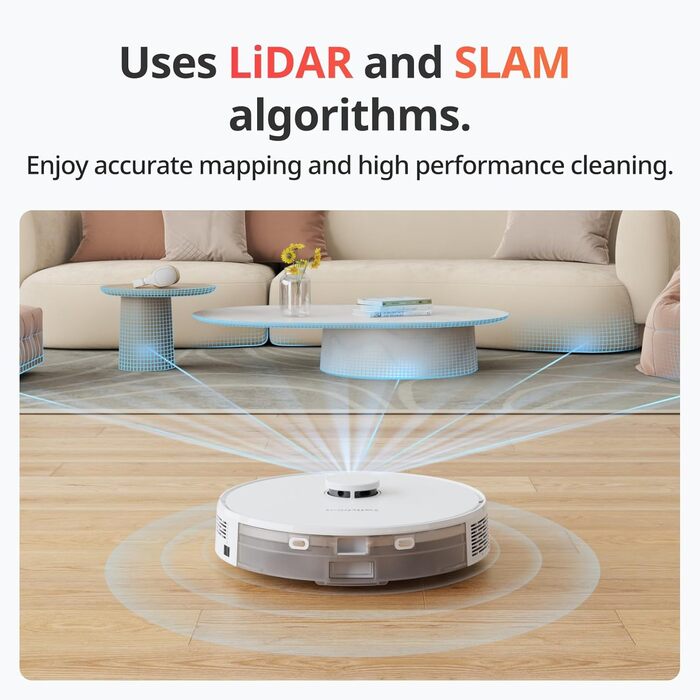 SwitchBot S1 Plus: Робот-пилосос з функцією миття підлоги - LiDAR навігація, 2700Pa, сумісний з Alexa, для твердих підлог