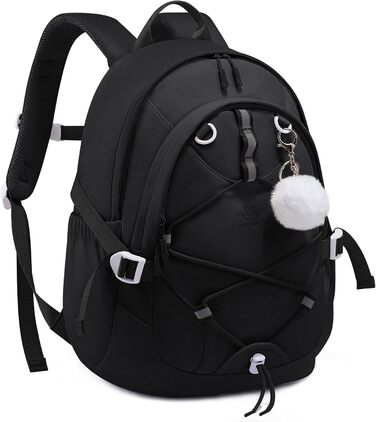 Шкільний рюкзак LOVEVOOK для підлітків та дівчаток, 5 клас, з нагрудною стрічкою, легкий, 15.6', чорний