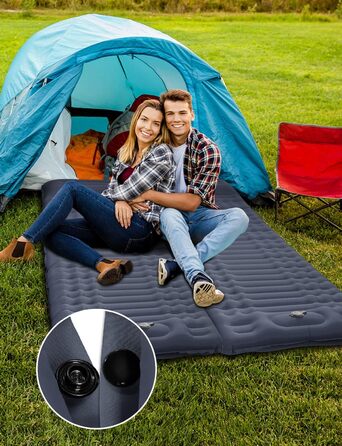 Каремат туристичний Yissvic Isomatte самонадувний з насосом, ультралегкий, для кемпінгу та піших прогулянок, блакитний