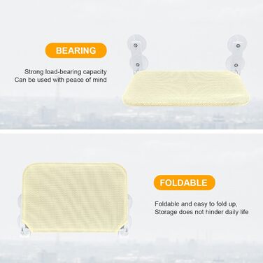 Крісло-гойдалка для котів на вікно, розкладне, з 4 присосками, міцним каркасом, дихаючим мережем (Бежевий, 45 x 30 см)