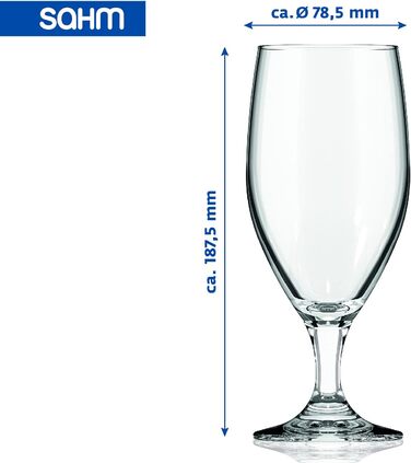 Набір склянок для пива Sahm Vienna Pokal 0,3 л (6 шт) - Pilsner/Craft Beer - для мийки в посудомийній машині