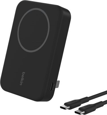 Belkin BoostCharge Pro Powerbank 10000mAh з Qi2 та MagSafe, з вбудованим підсвічуванням, чорний. Сумісний з iPhone 17, iPhone Air, iPhone 16, 15, 14, Pixel та ін.