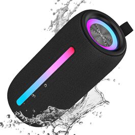 Портативна Bluetooth колонка Oraolo з RGB підсвіткою, водонепроникна IPX6, 10 год. роботи, для дому, велосипеда, вечірок - Чорна