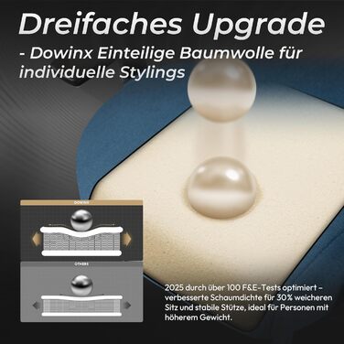 Ігровий крісло Dowinx з мікрофібри, дихаюче та ергономічне, з підніжкою (блакитний)