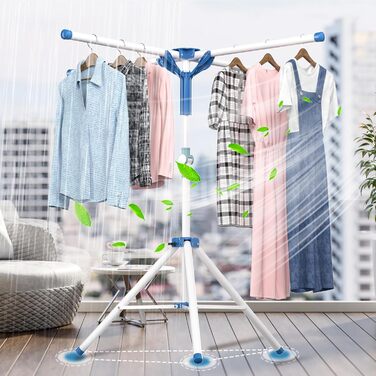 Висувний розкладний сушильник для білизни - стійка для сушіння, кемпінгова, компактна, для балкона, дому та вулиці