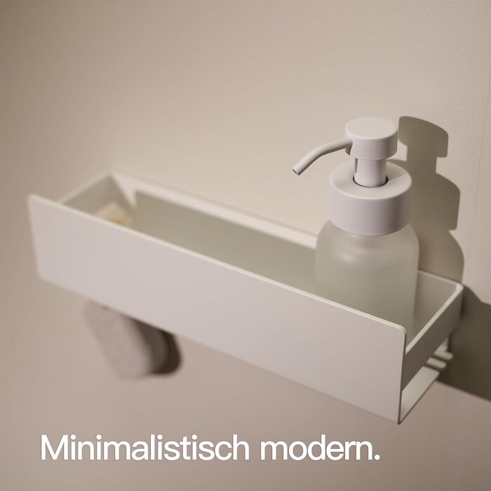 Душова полиця Designfabrik Hamburg без свердління, біла, 30 см, органайзер для ванної, настінна, самоклеюча