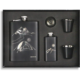 Набір фляг 260мл з нержавіючої сталі: фляга для віскі, міні-фляга, подарунок (зелений, сірий, для активного відпочинку)